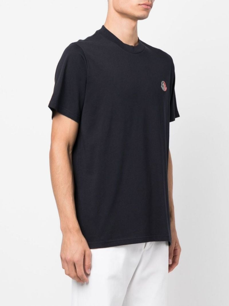 Blue Logo Cotton T-shirt