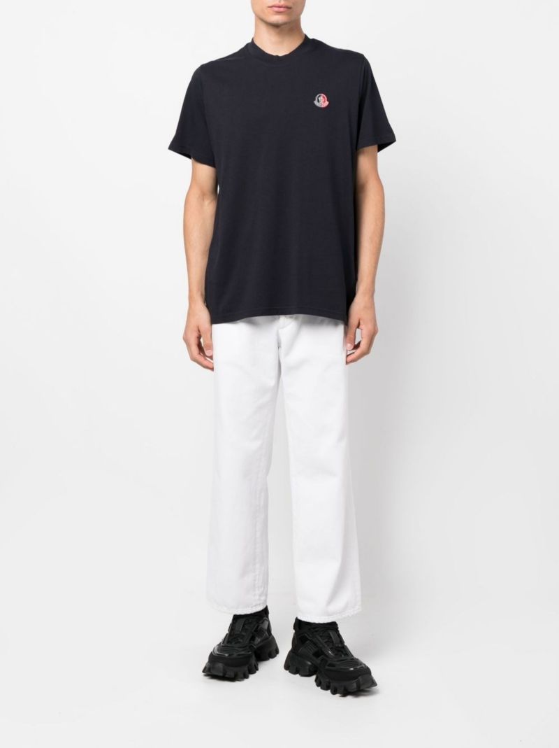 Blue Logo Cotton T-shirt