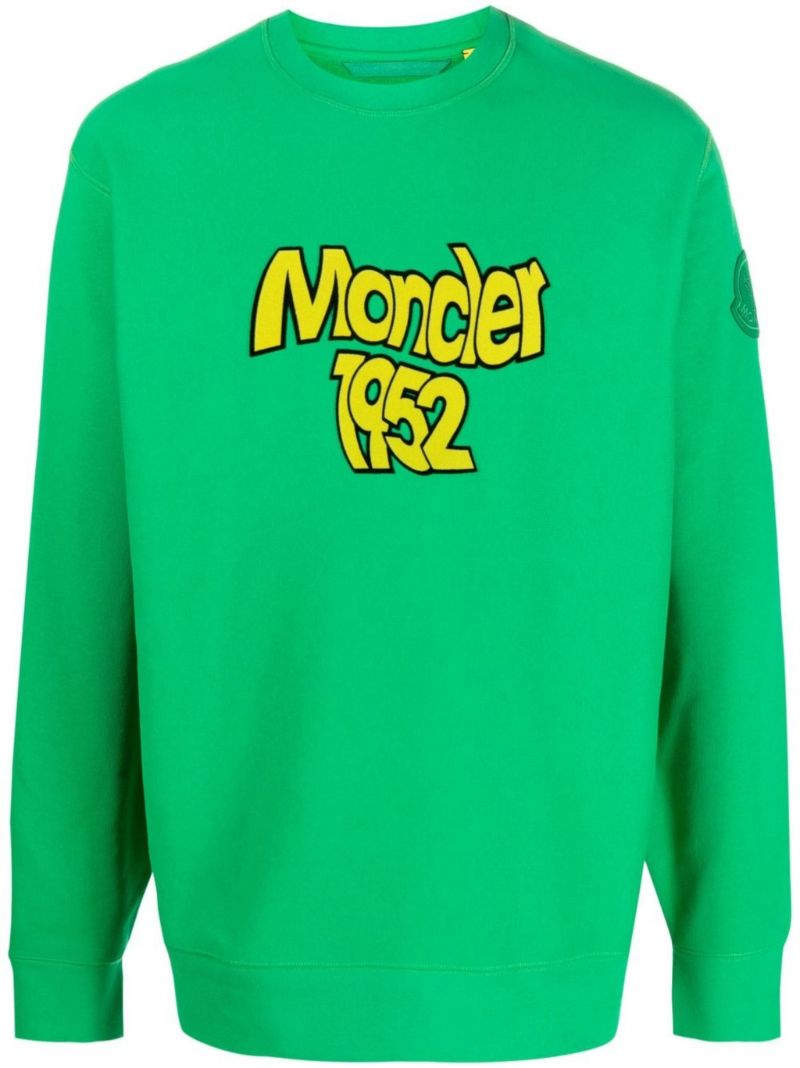 Green Logo Print Cotton Sweatshirt