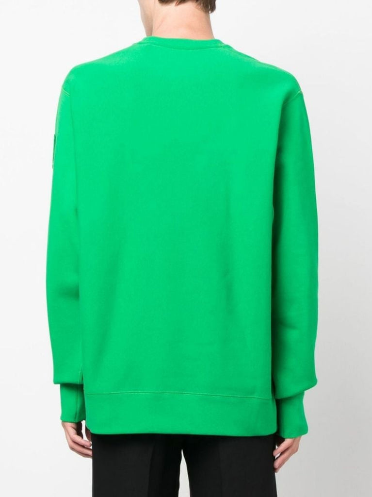 Green Logo Print Cotton Sweatshirt