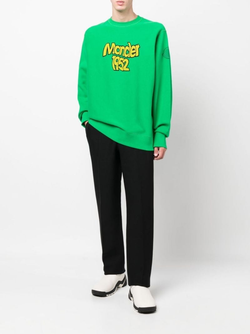 Green Logo Print Cotton Sweatshirt