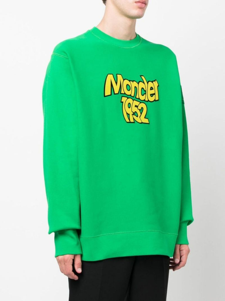 Green Logo Print Cotton Sweatshirt