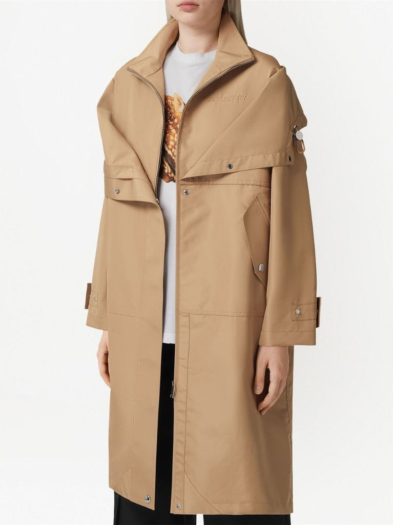 Brown Hooded Trench Coat