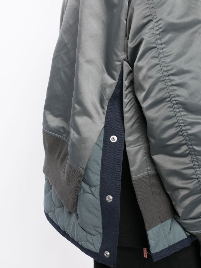 Grey Panelled Bomber Jacket