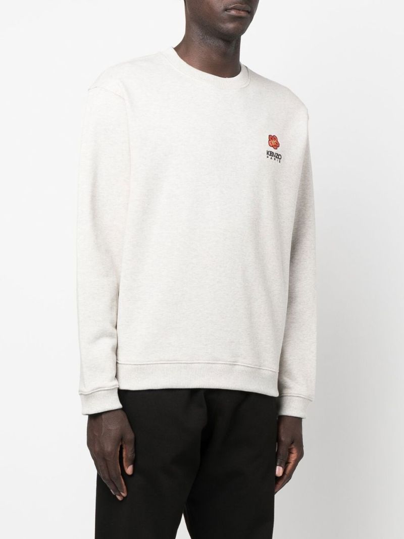 Grey Boke Embroidered Cotton Sweatshirt