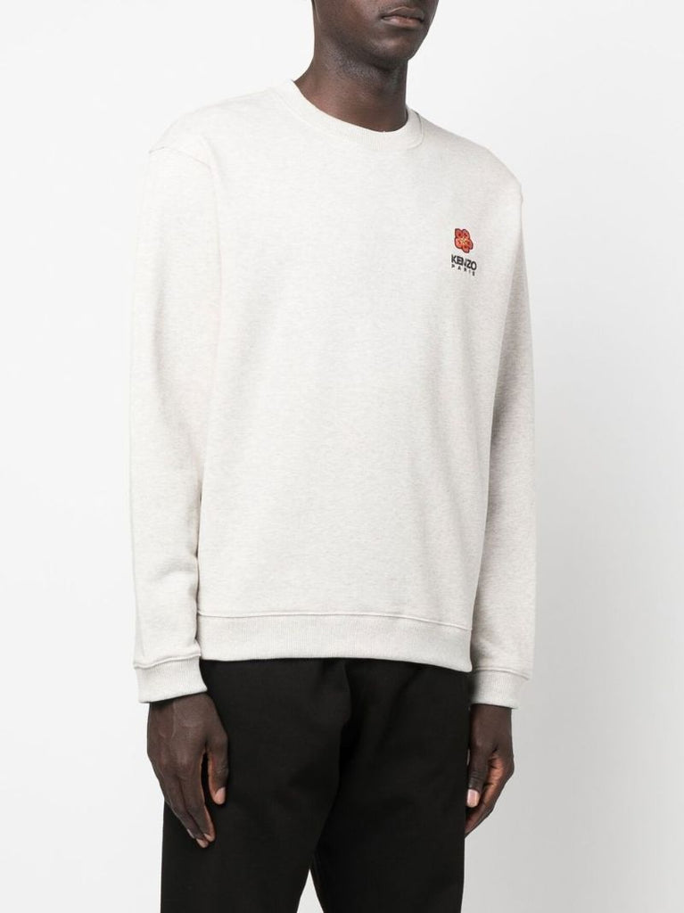 Grey Boke Embroidered Cotton Sweatshirt