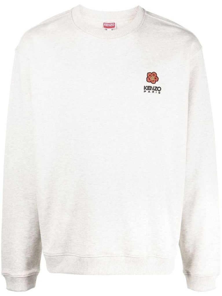 Grey Boke Embroidered Cotton Sweatshirt