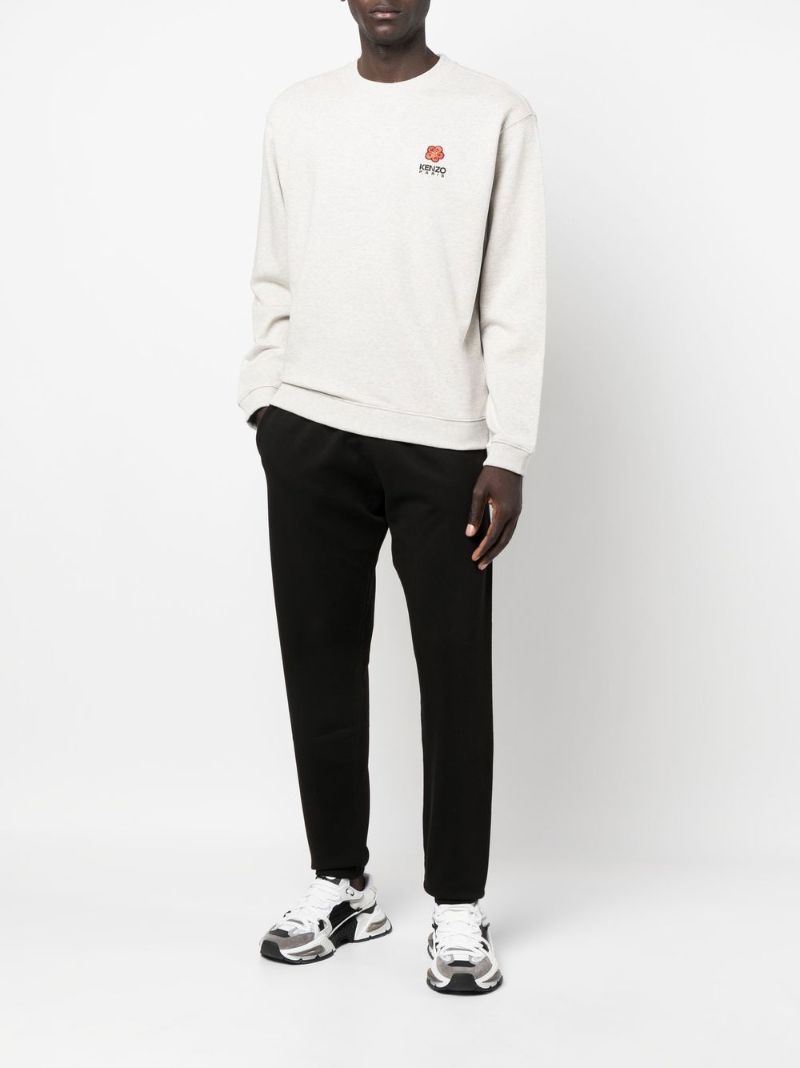 Grey Boke Embroidered Cotton Sweatshirt