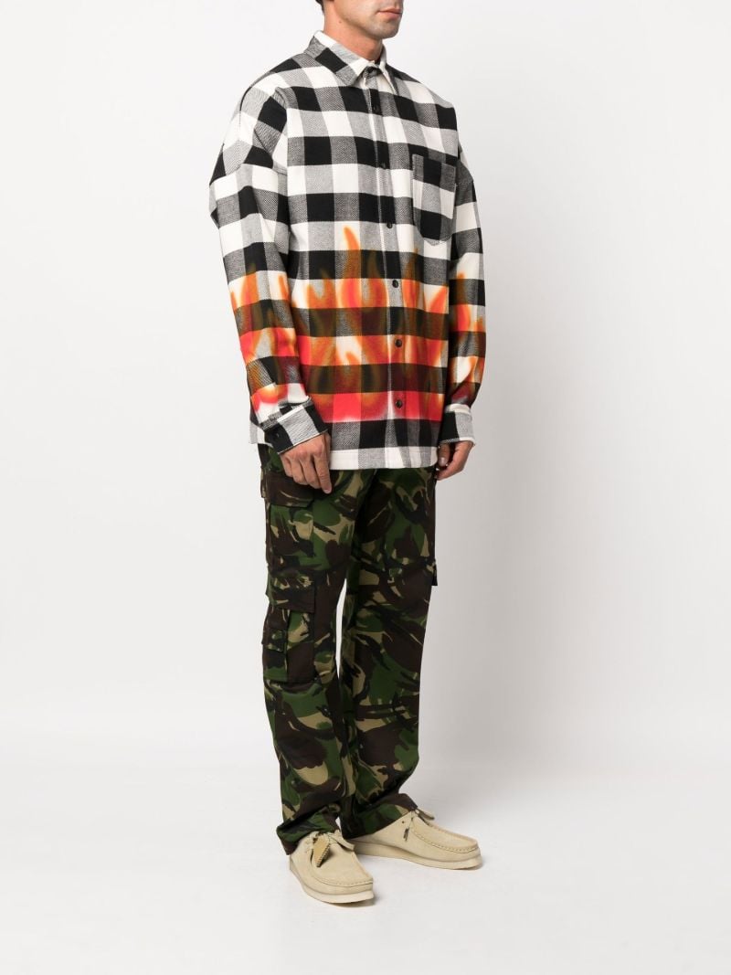 Black and White Check Print Cotton Shirt