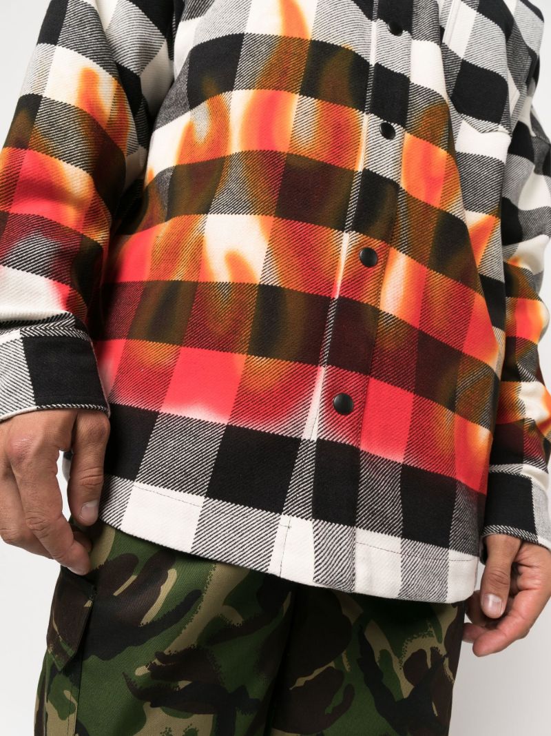 Black and White Check Print Cotton Shirt