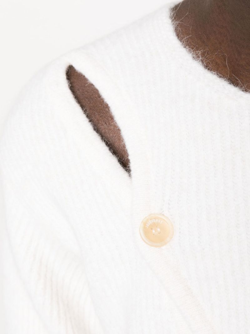 White Le Pau Asymmetric Cardigan