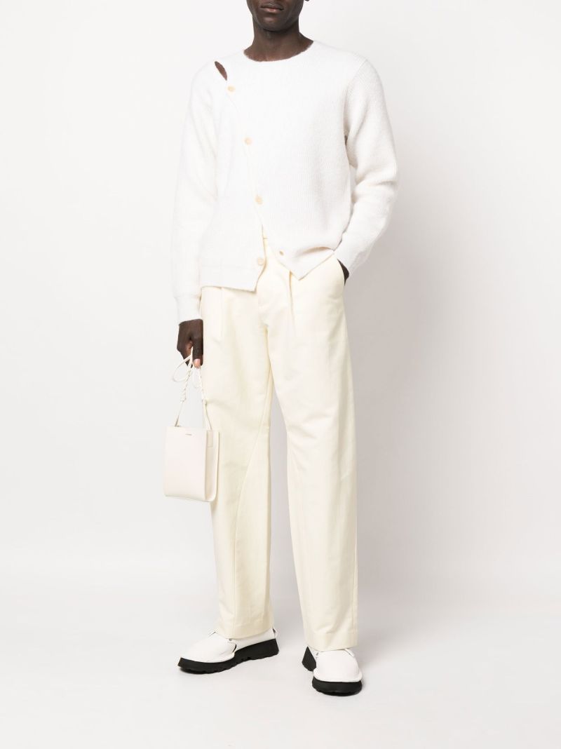 White Le Pau Asymmetric Cardigan