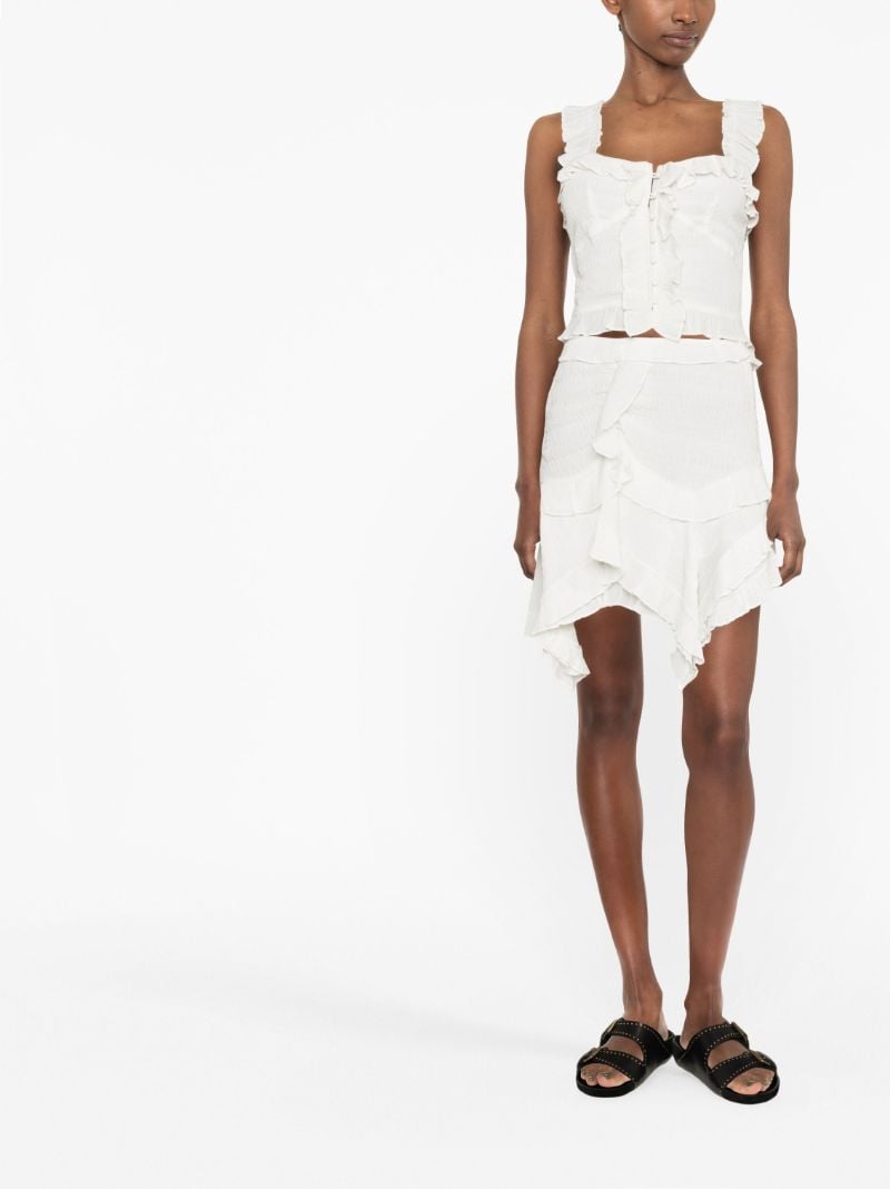 White Ruffled Sleeveless Top
