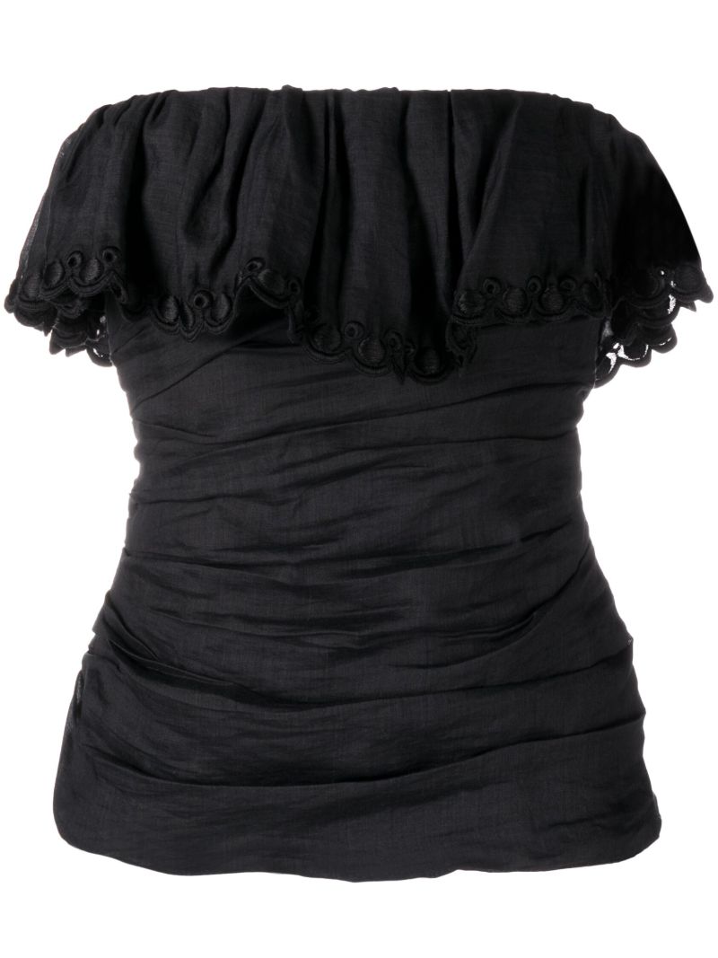 Black Gathered Top