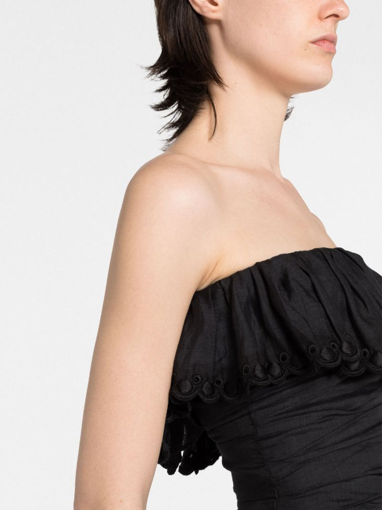 Black Gathered Top