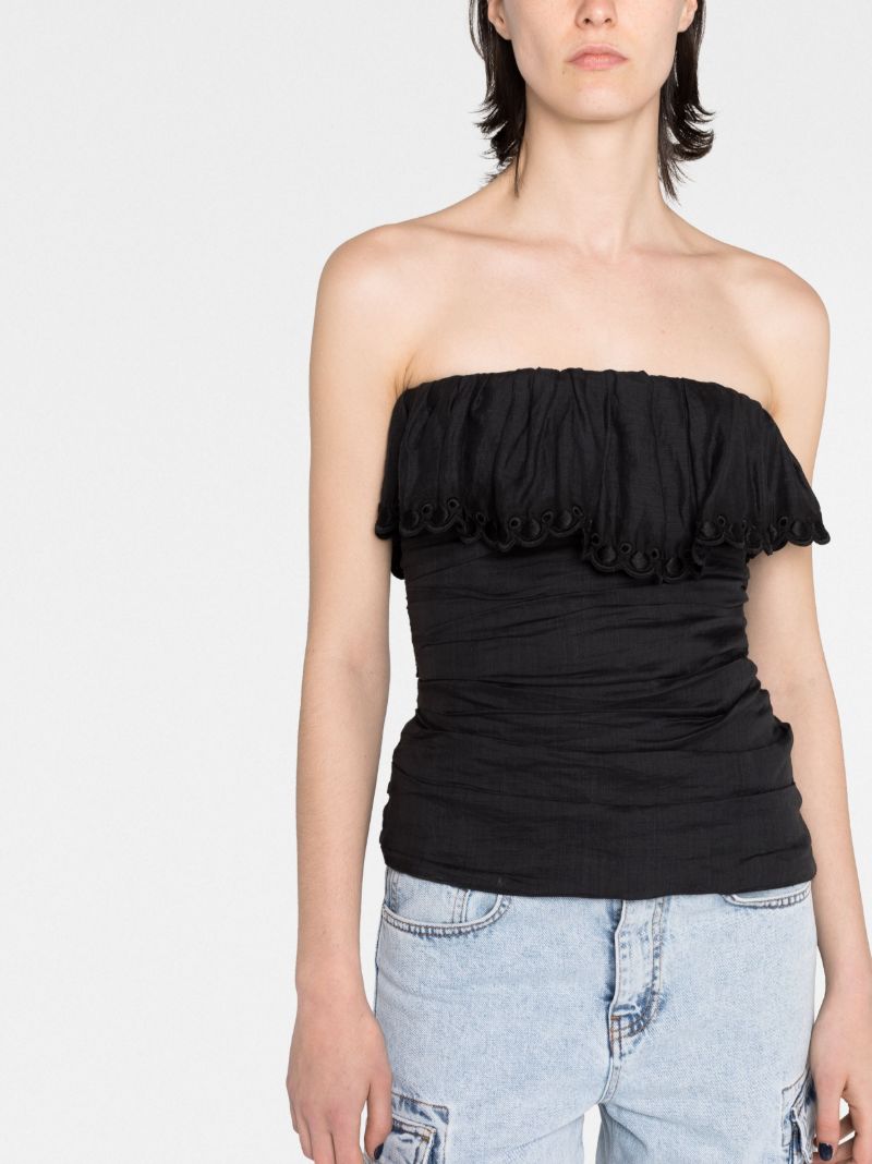 Black Gathered Top