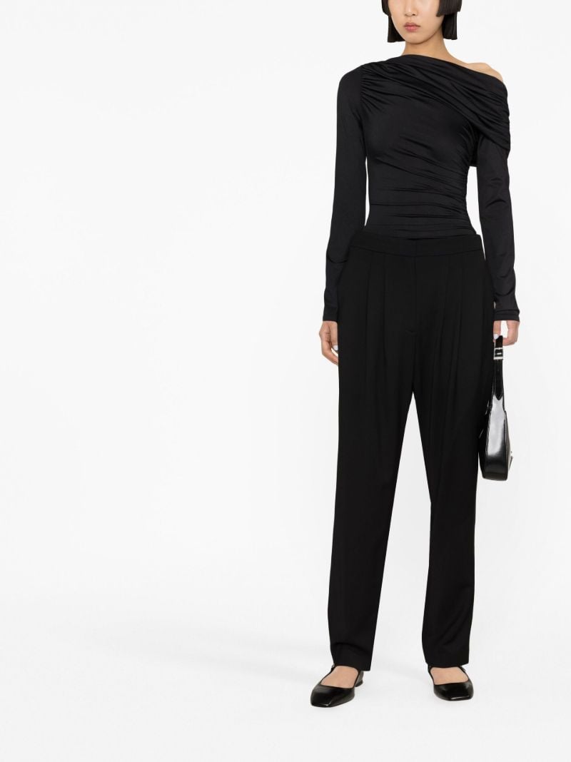 Black Tapered Wool Trousers