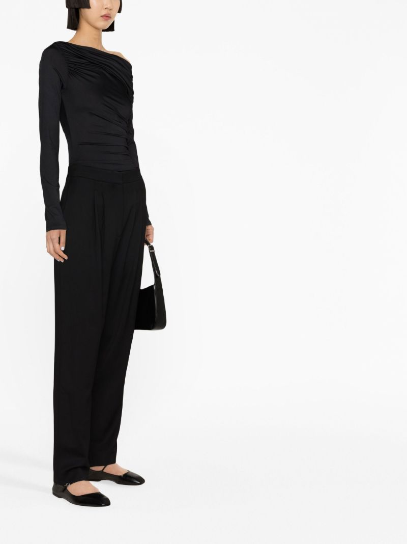 Black Tapered Wool Trousers