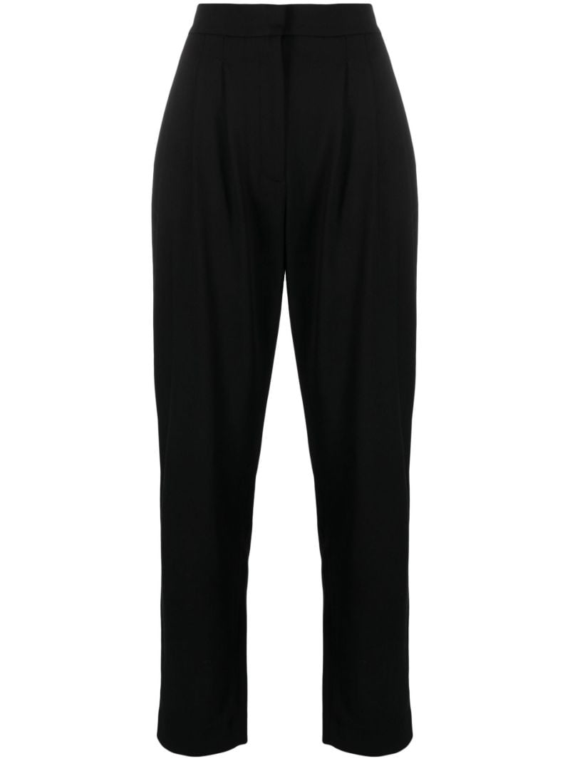 Black Tapered Wool Trousers