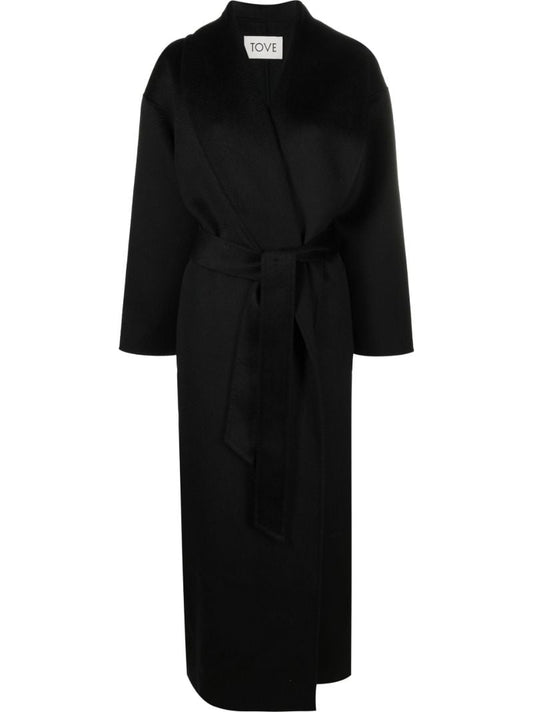 Black Jore Belted Wool Coat