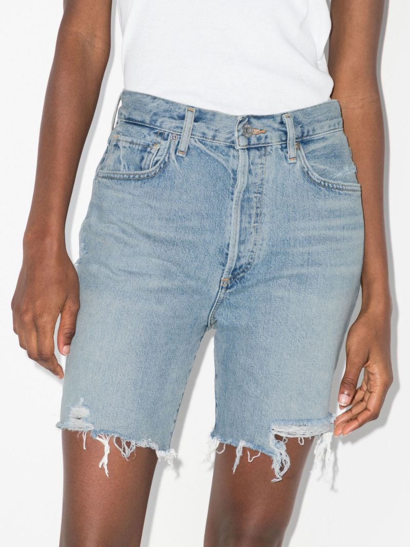 Blue Camilla Frayed Denim Shorts