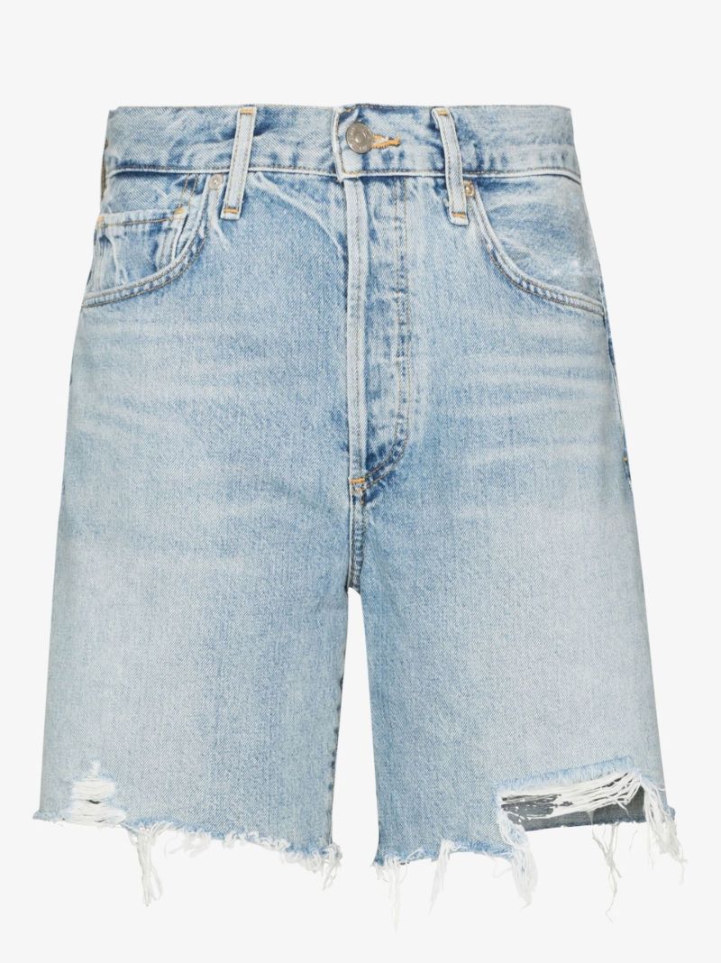 Blue Camilla Frayed Denim Shorts
