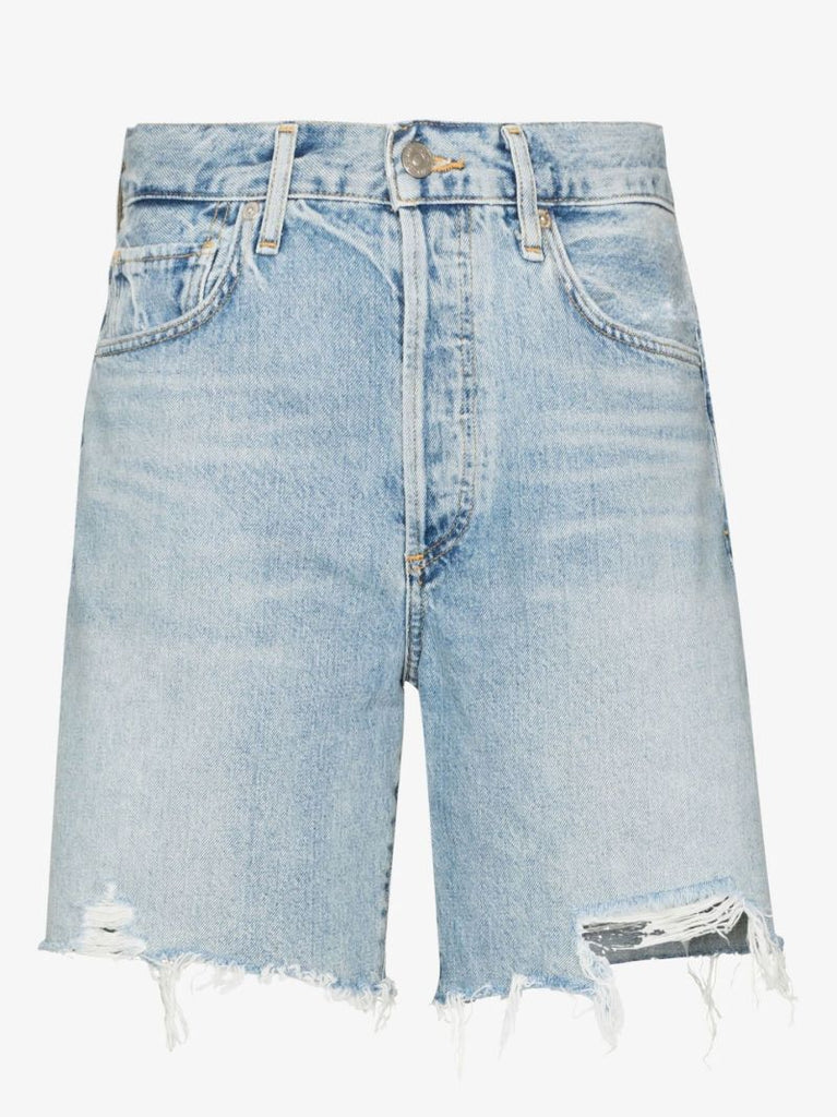 Blue Camilla Frayed Denim Shorts