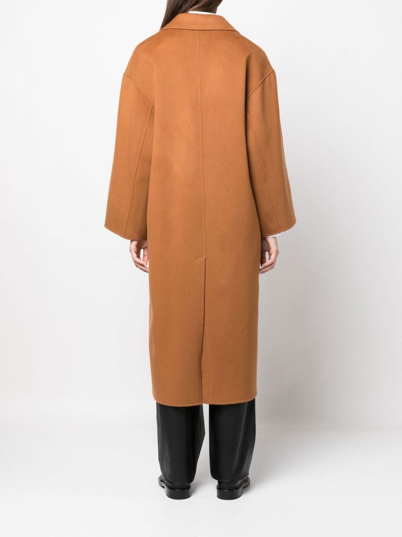 Brown Borneo Double-breasted Wool Midi Coat