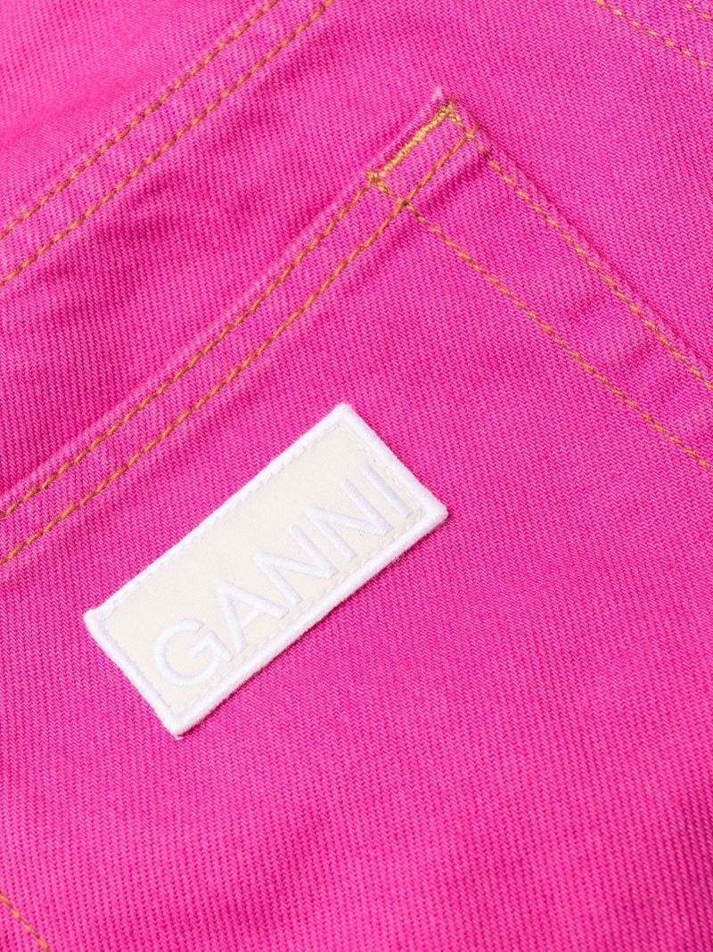 Pink High Waist Colour Block Shorts