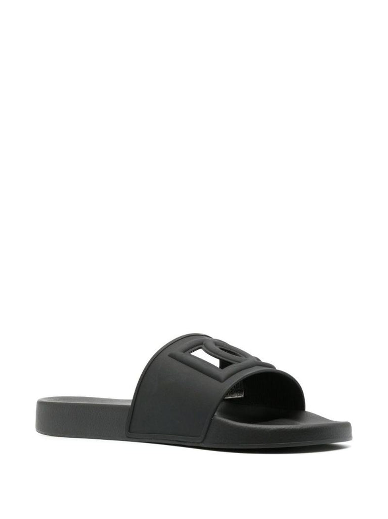 Black Dg Rubber Slides