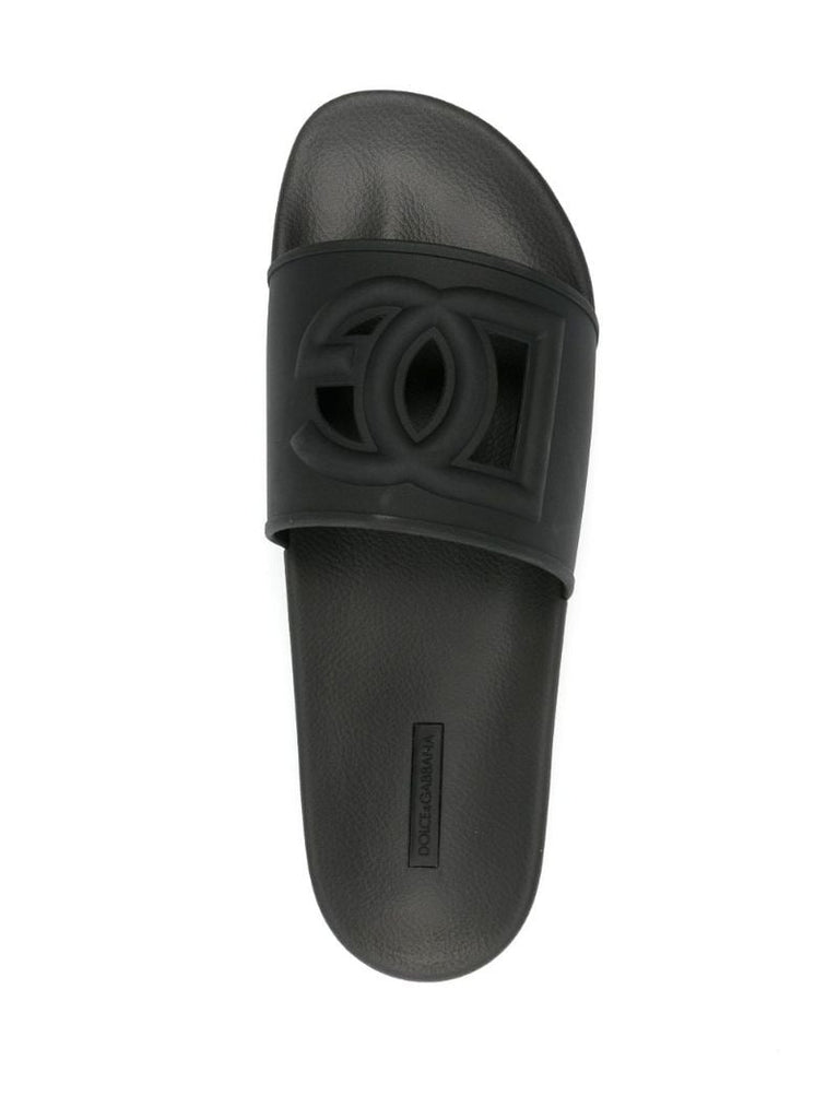 Black Dg Rubber Slides