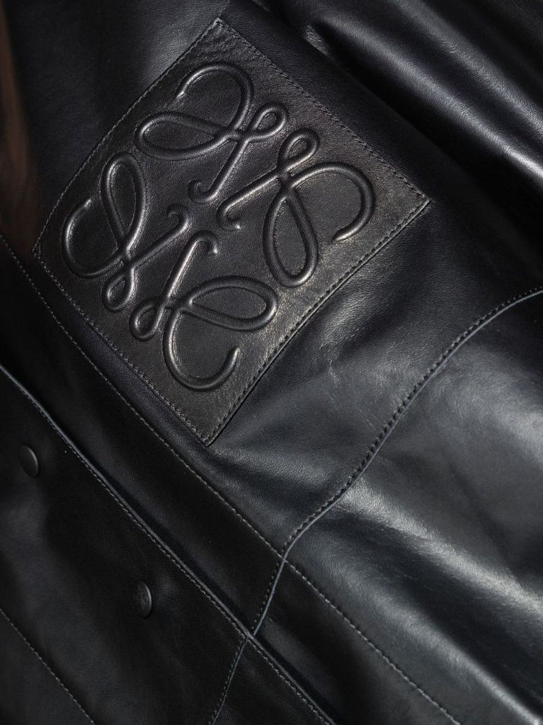 Black  Anagram Logo Nappa Leather Jacket