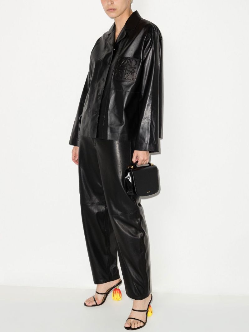Black  Anagram Logo Nappa Leather Jacket
