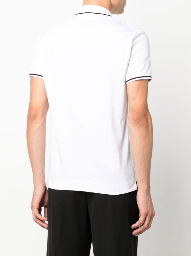 White Cotton PiquÃ_x0083_Â© Polo Shirt