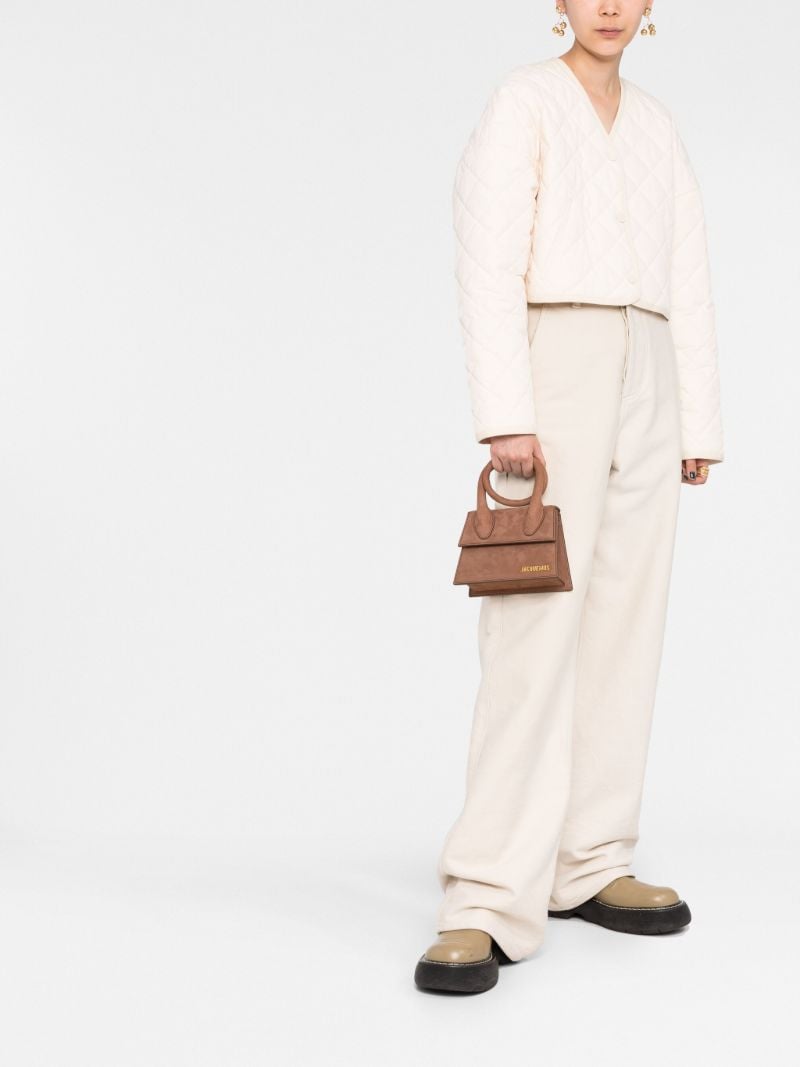 Brown Le Chiquito Noeud Suede Top Handle Bag