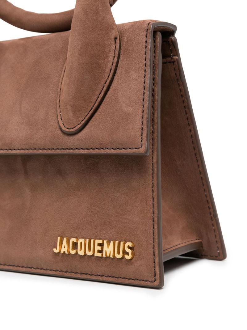 Brown Le Chiquito Noeud Suede Top Handle Bag