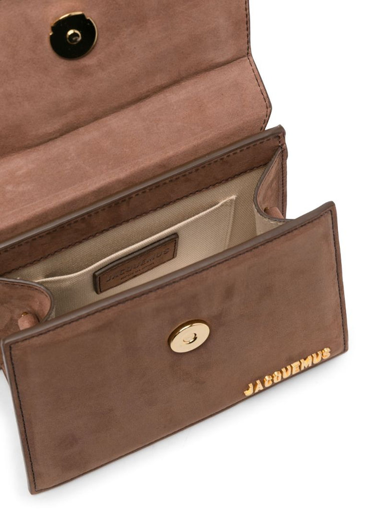 Brown Le Chiquito Noeud Suede Top Handle Bag