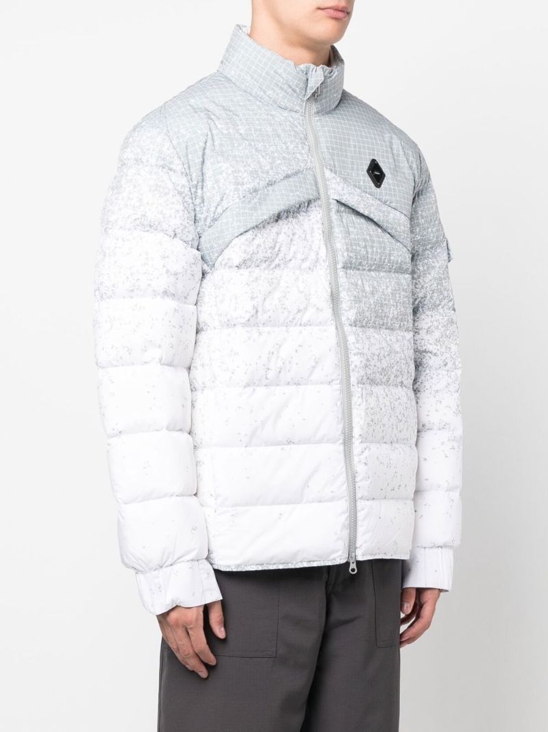 Grey Logo Printed Padded Jacket