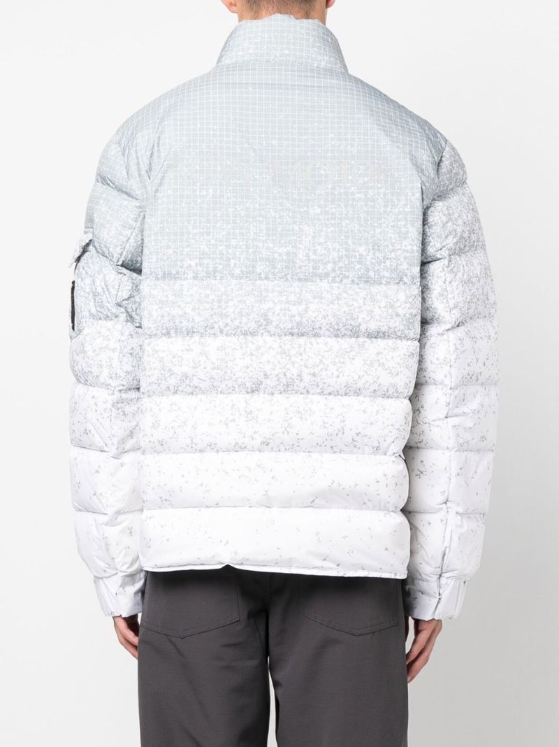 Grey Logo Printed Padded Jacket