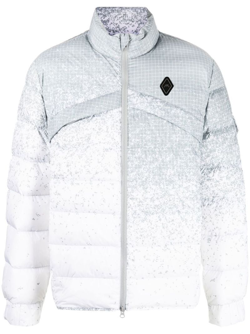 Grey Logo Printed Padded Jacket