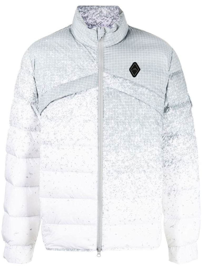 Grey Logo Printed Padded Jacket