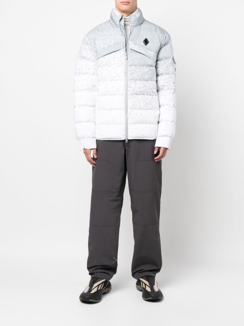 Grey Logo Printed Padded Jacket
