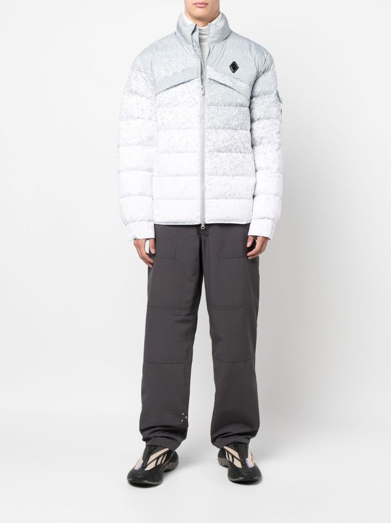 Grey Logo Printed Padded Jacket