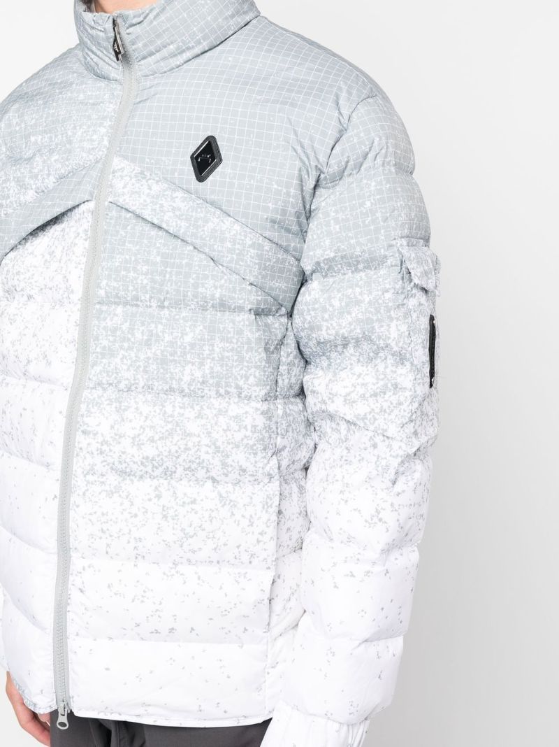 Grey Logo Printed Padded Jacket