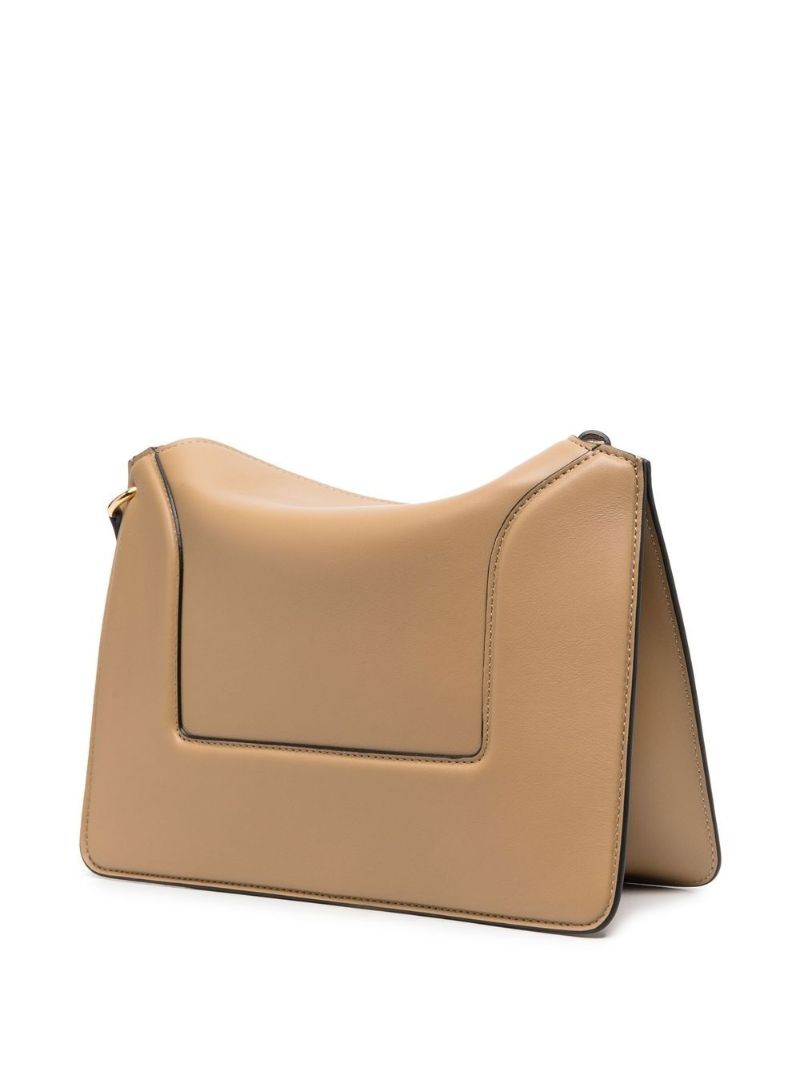 Neutral Penelope Leather Shoulder Bag