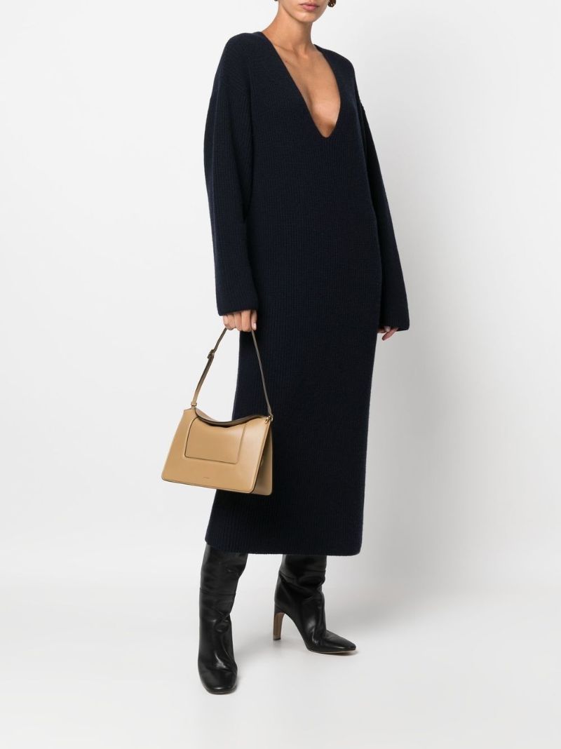 Neutral Penelope Leather Shoulder Bag