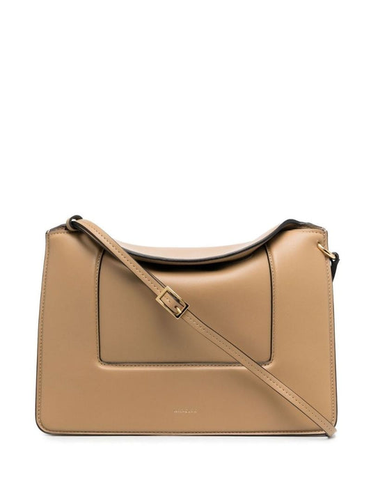 Neutral Penelope Leather Shoulder Bag