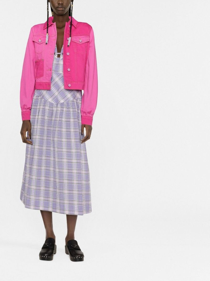 Pink Colourblock Organic Cotton Denim Jacket