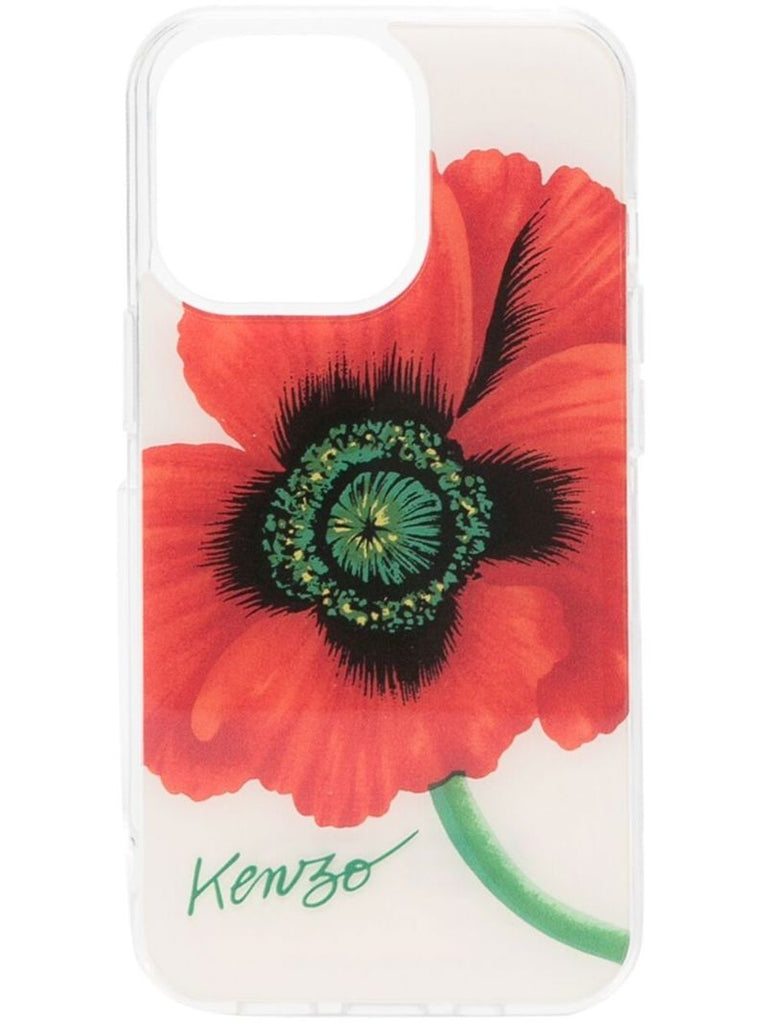 White Poppy Print Iphone 13 Pro Case