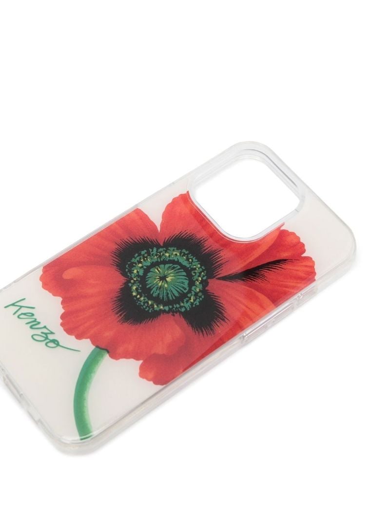 White Poppy Print Iphone 13 Pro Case